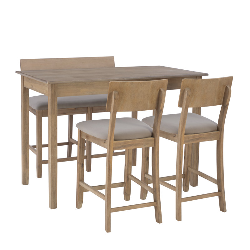 Joss & Main Paxton 4 Person Counter Height Acacia Solid Wood Dining Set & Reviews Wayfair